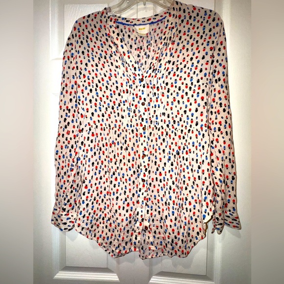 Anthropologie Maeve Womens Calia Pintuck Printed Tunic blouse. Size 6. EUC - Picture 1 of 12